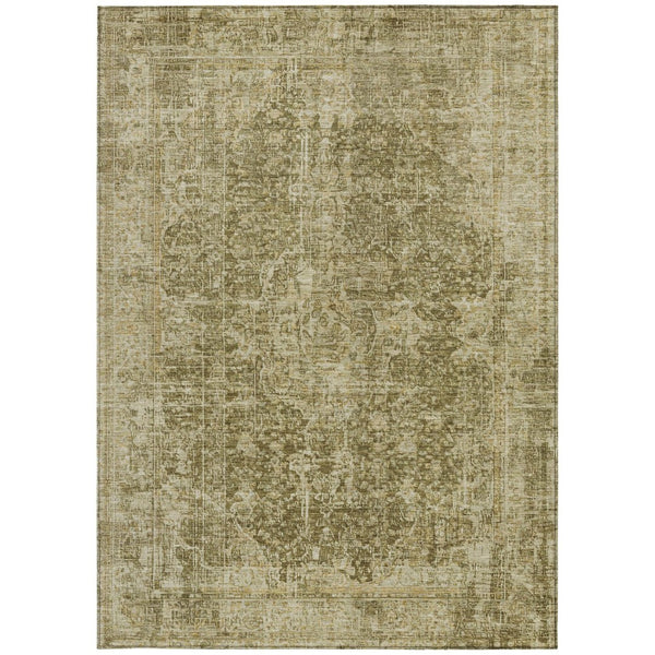 HomeRoots 5' Brown and Beige Abstract Area Rug - Stylish, Durable, Washable for Indoor/Outdoor Spaces 8' X 10' 616601