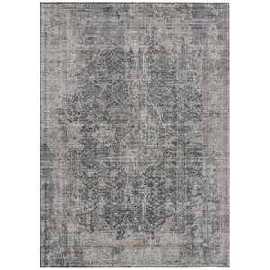 HomeRoots 9' Charcoal and Silver Abstract Washable Area Rug – Durable Indoor/Outdoor Design for Modern Spaces 616608
