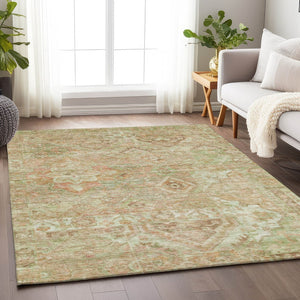 HomeRoots 5' Durable Floral Medallion Area Rug – Washable Indoor/Outdoor Design for Stylish Spaces & Easy Care 5' X 8' 616629