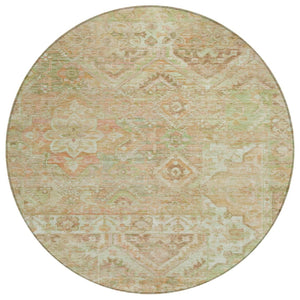 HomeRoots 5' Durable Floral Medallion Area Rug – Washable Indoor/Outdoor Design for Stylish Spaces & Easy Care 8' Round 616630