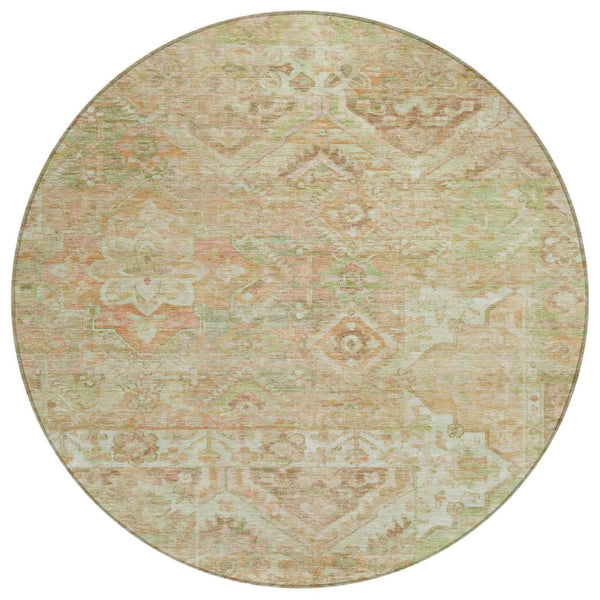 HomeRoots 5' Durable Floral Medallion Area Rug – Washable Indoor/Outdoor Design for Stylish Spaces & Easy Care 8' Round 616630