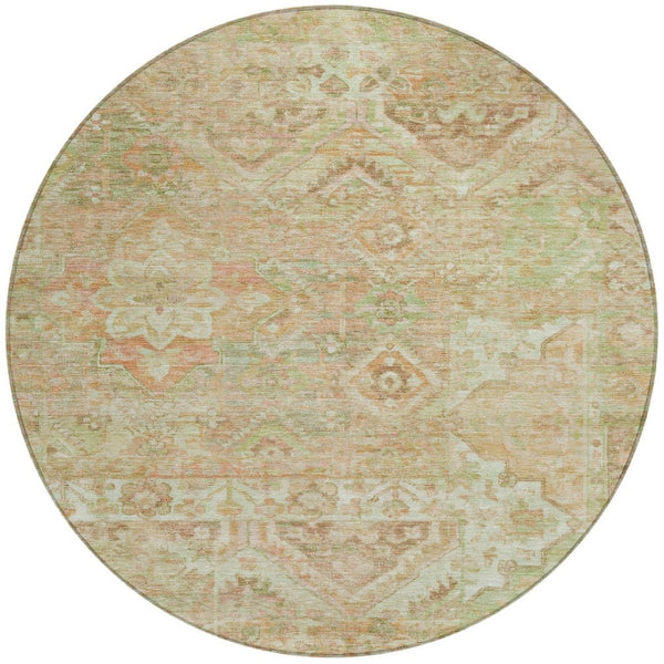 HomeRoots 5' Durable Floral Medallion Area Rug – Washable Indoor/Outdoor Design for Stylish Spaces & Easy Care 8' Round 616630