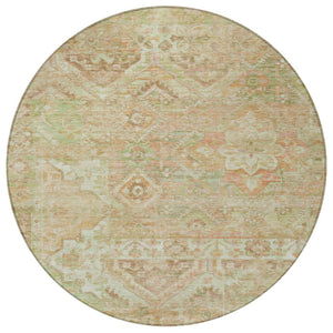 HomeRoots 5' Durable Floral Medallion Area Rug – Washable Indoor/Outdoor Design for Stylish Spaces & Easy Care 8' Round 616630