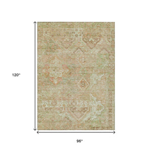 HomeRoots 5' Durable Floral Medallion Area Rug – Washable Indoor/Outdoor Design for Stylish Spaces & Easy Care 8' X 10' 616631