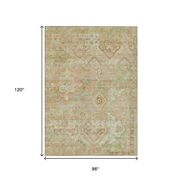 HomeRoots 5' Durable Floral Medallion Area Rug – Washable Indoor/Outdoor Design for Stylish Spaces & Easy Care 8' X 10' 616631