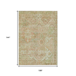 HomeRoots 5' Durable Floral Medallion Area Rug – Washable Indoor/Outdoor Design for Stylish Spaces & Easy Care 9' X 12' 616632