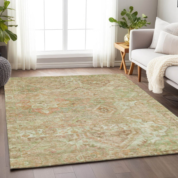 HomeRoots 5' Durable Floral Medallion Area Rug – Washable Indoor/Outdoor Design for Stylish Spaces & Easy Care 9' X 12' 616632