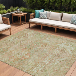 HomeRoots 5' Durable Floral Medallion Area Rug – Washable Indoor/Outdoor Design for Stylish Spaces & Easy Care 10' X 14' 616633
