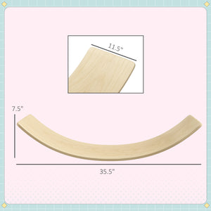 English Elm Qaba Wooden Balance Board for Kids 35" — Natural Pine Wobble Toy Enhances Balance, Strength, Playtime W2225P249767