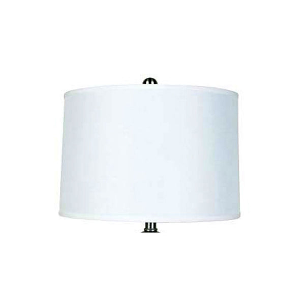 English Elm 28" Elegant Metal Table Lamp with Satin Nickel Curvy Base, White Linen Shade, 60W Max, 13x11 Shade B072116068