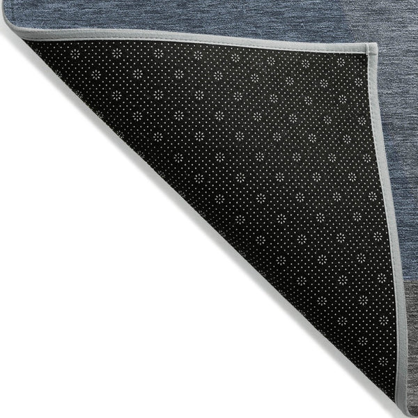 HomeRoots 5' Modern Geometric Area Rug in Gray-Blue & Ivory – Washable, Durable for Indoor/Outdoor Spaces 8' X 10' 616727
