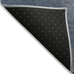 HomeRoots 5' Modern Geometric Area Rug in Gray-Blue & Ivory – Washable, Durable for Indoor/Outdoor Spaces 10' X 14' 616729