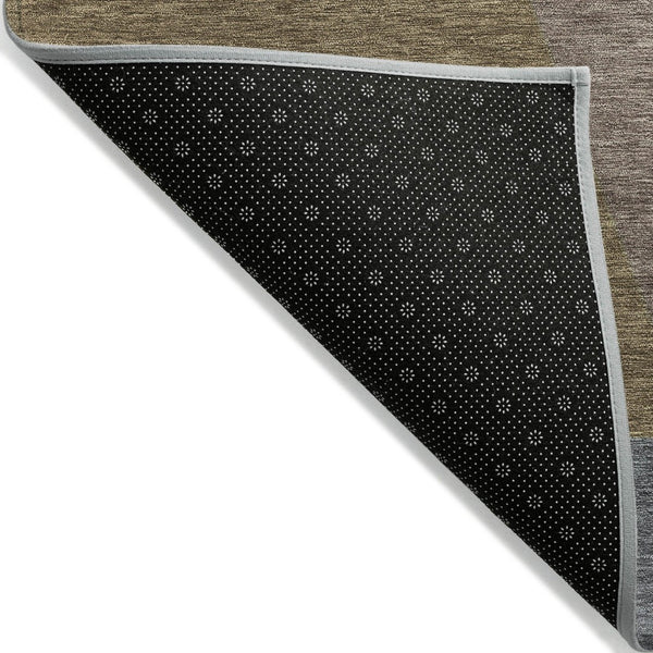 HomeRoots 5' Stylish Brown, Ivory & Mauve Geometric Washable Area Rug for Indoor & Outdoor Use, Easy Care 5' X 8' 616731