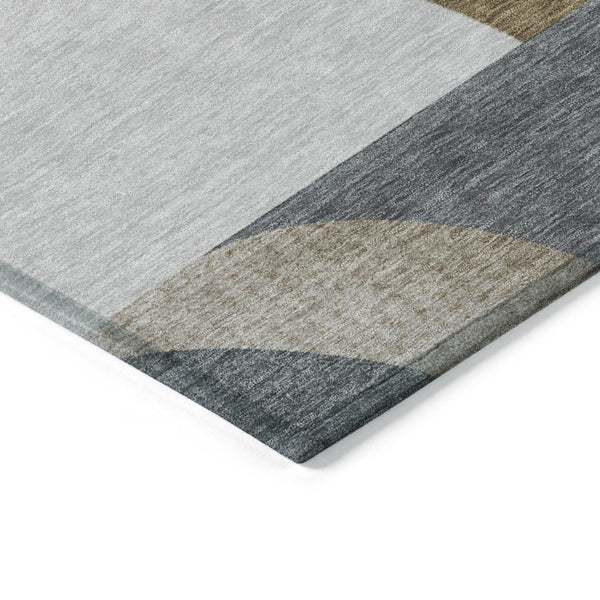 HomeRoots 5' Stylish Brown, Ivory & Mauve Geometric Washable Area Rug for Indoor & Outdoor Use, Easy Care 8' X 10' 616733