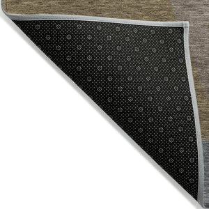 HomeRoots 5' Stylish Brown, Ivory & Mauve Geometric Washable Area Rug for Indoor & Outdoor Use, Easy Care 9' X 12' 616734