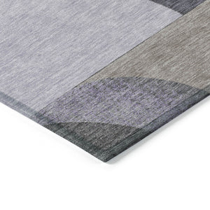 HomeRoots 5' Contemporary Geometric Area Rug in Purple, Gray & Beige – Washable for Indoor & Outdoor Use 9' X 12' 616740