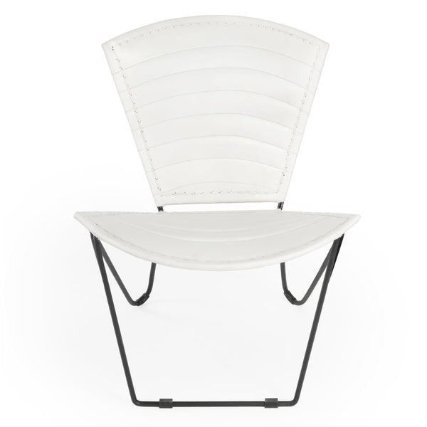 Butler Specialty Felix Iron & Leather Accent Chair - Elegant Design With Handcrafted Wrought Iron For Modern Decor White Iron,Goat Leather 6167411-butler