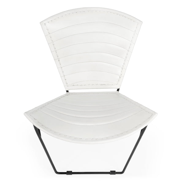 Butler Specialty Felix Iron & Leather Accent Chair - Elegant Design With Handcrafted Wrought Iron For Modern Decor White Iron,Goat Leather 6167411-butler