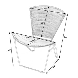 Butler Specialty Felix Iron & Leather Accent Chair - Elegant Design With Handcrafted Wrought Iron For Modern Decor White Iron,Goat Leather 6167411-butler