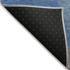 HomeRoots 5' Modern Geometric Area Rug in Sky Blue, Teal, and Brown - Washable, Durable for Indoor & Outdoor Use 10' X 14' 616747