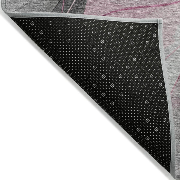 HomeRoots 5' Abstract Washable Area Rug in Pink, Gray & Silver - Durable, Contemporary Design for Indoor & Outdoor Spaces 8' X 10' 616763
