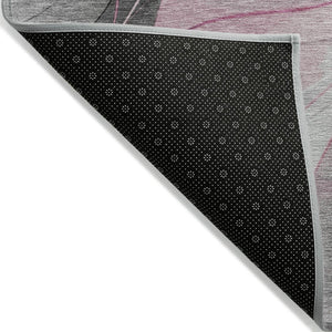 HomeRoots 5' Abstract Washable Area Rug in Pink, Gray & Silver - Durable, Contemporary Design for Indoor & Outdoor Spaces 10' X 14' 616765