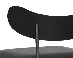 Sunpan Gibbons Mid-Century Modern Barstool - Handcrafted Leather Design with Unique Artisan Charm Black / Bravo Portabella