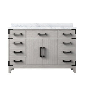 English Elm White Oak Single Bath Vanity 48" W X 22" D With Durable Carrara Marble Top And Ample Storage Space B2731P259827-GIGA