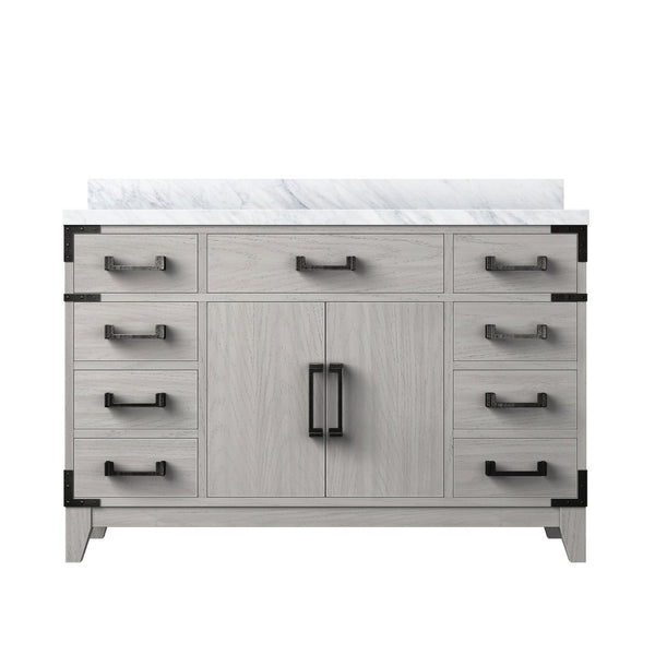 English Elm White Oak Single Bath Vanity 48" W X 22" D With Durable Carrara Marble Top And Ample Storage Space B2731P259827-GIGA