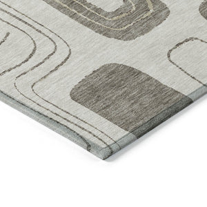 HomeRoots 5' Modern Geometric Area Rug in Beige and Tan – Washable Indoor/Outdoor Durable Style for Any Space 8' X 10' 616799