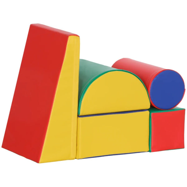 English Elm Soft Foam Toddler Climb and Play Set 5 Piece Pu Covered Indoor Activity Blocks T3971P439795
