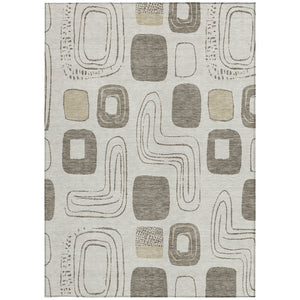 HomeRoots 5' Modern Geometric Area Rug in Beige and Tan – Washable Indoor/Outdoor Durable Style for Any Space 10' X 14' 616801