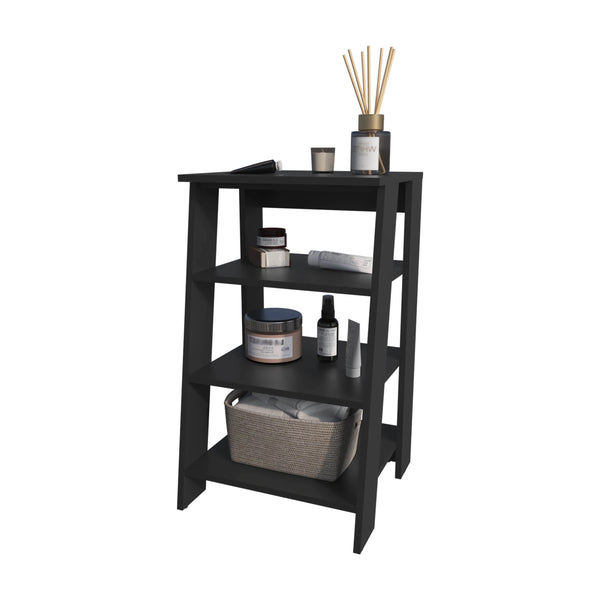 English Elm Wenge Freestanding Bathroom Shelf with 4 Open Shelves, Modern Wenge Finish, Easy Assembly, Space-Saving Organizer B062P252189