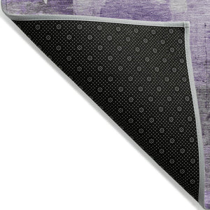 HomeRoots 5' Washable Indoor Outdoor Area Rug in Eggplant Purple and Ivory Abstract Design for Modern Spaces 5' X 8' 616839