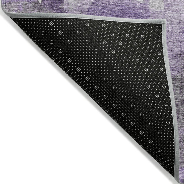 HomeRoots 5' Washable Indoor Outdoor Area Rug in Eggplant Purple and Ivory Abstract Design for Modern Spaces 5' X 8' 616839