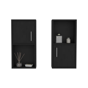 English Elm Wall Mounted Bathroom Medicine Cabinet Eak 24" H Black – Compact 4-Shelf Engineered Wood Storage, Sleek Design B097P199746