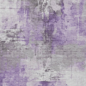 HomeRoots 5' Washable Indoor Outdoor Area Rug in Eggplant Purple and Ivory Abstract Design for Modern Spaces 8' X 10' 616841