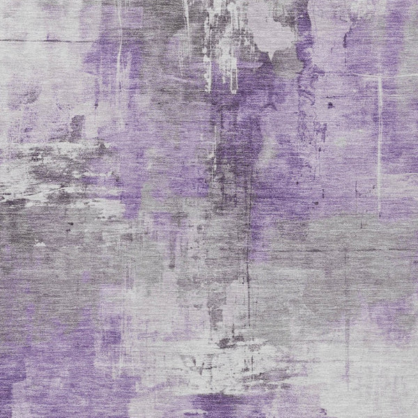 HomeRoots 5' Washable Indoor Outdoor Area Rug in Eggplant Purple and Ivory Abstract Design for Modern Spaces 8' X 10' 616841