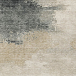HomeRoots 5' Versatile Abstract Washable Area Rug in Beige, Taupe, and Ivory for Indoor & Outdoor Spaces 8' X 10' 616847