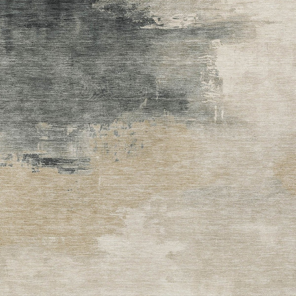HomeRoots 5' Versatile Abstract Washable Area Rug in Beige, Taupe, and Ivory for Indoor & Outdoor Spaces 8' X 10' 616847