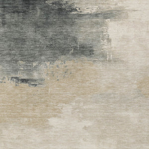 HomeRoots 5' Versatile Abstract Washable Area Rug in Beige, Taupe, and Ivory for Indoor & Outdoor Spaces 10' X 14' 616849
