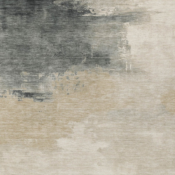HomeRoots 5' Versatile Abstract Washable Area Rug in Beige, Taupe, and Ivory for Indoor & Outdoor Spaces 10' X 14' 616849