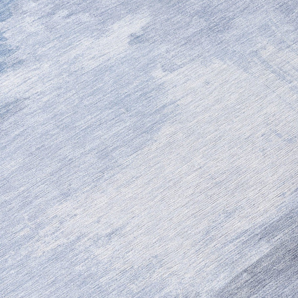 HomeRoots 5' Sky Blue Gray and Ivory Abstract Area Rug - Stylish, Washable Indoor/Outdoor Design for Versatile Spaces 8' Round 616858