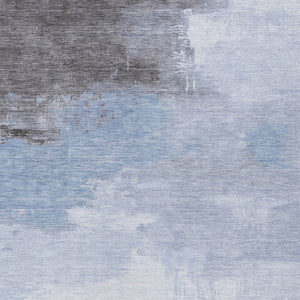 HomeRoots 5' Sky Blue Gray and Ivory Abstract Area Rug - Stylish, Washable Indoor/Outdoor Design for Versatile Spaces 8' X 10' 616859