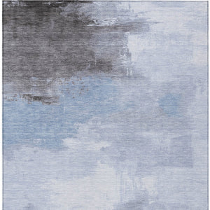 HomeRoots 5' Sky Blue Gray and Ivory Abstract Area Rug - Stylish, Washable Indoor/Outdoor Design for Versatile Spaces 10' X 14' 616861