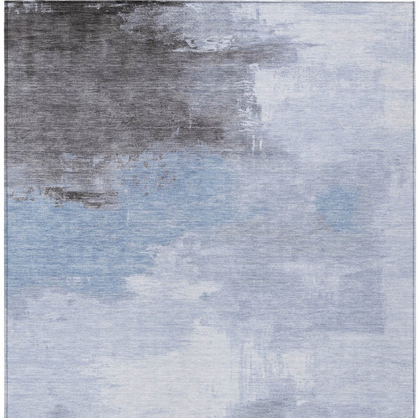 HomeRoots 5' Sky Blue Gray and Ivory Abstract Area Rug - Stylish, Washable Indoor/Outdoor Design for Versatile Spaces 10' X 14' 616861