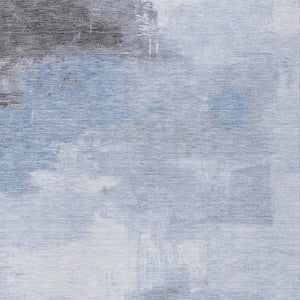 HomeRoots 5' Sky Blue Gray and Ivory Abstract Area Rug - Stylish, Washable Indoor/Outdoor Design for Versatile Spaces 10' X 14' 616861