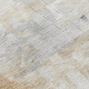 HomeRoots 5' Versatile Linen Gray and Ivory Abstract Indoor Outdoor Area Rug for Modern Living Spaces 8' Round 616870