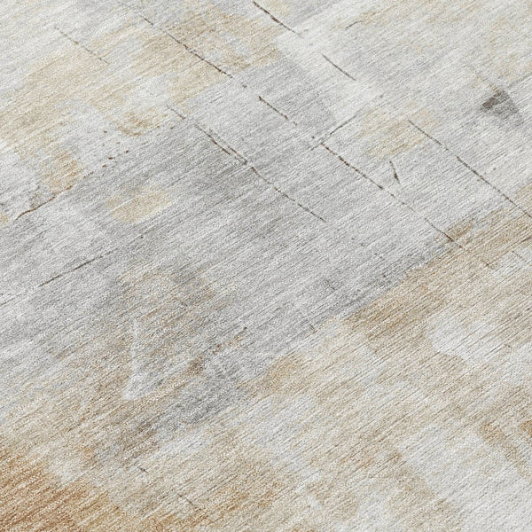 HomeRoots 5' Versatile Linen Gray and Ivory Abstract Indoor Outdoor Area Rug for Modern Living Spaces 8' Round 616870