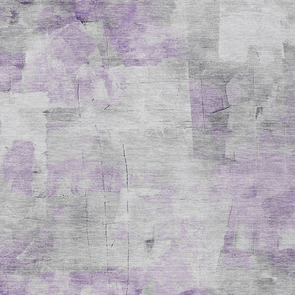 HomeRoots 5' Abstract Lavender Gray and Ivory Indoor Outdoor Area Rug – Durable, Stylish, Machine Washable Design 5' X 8' 616874